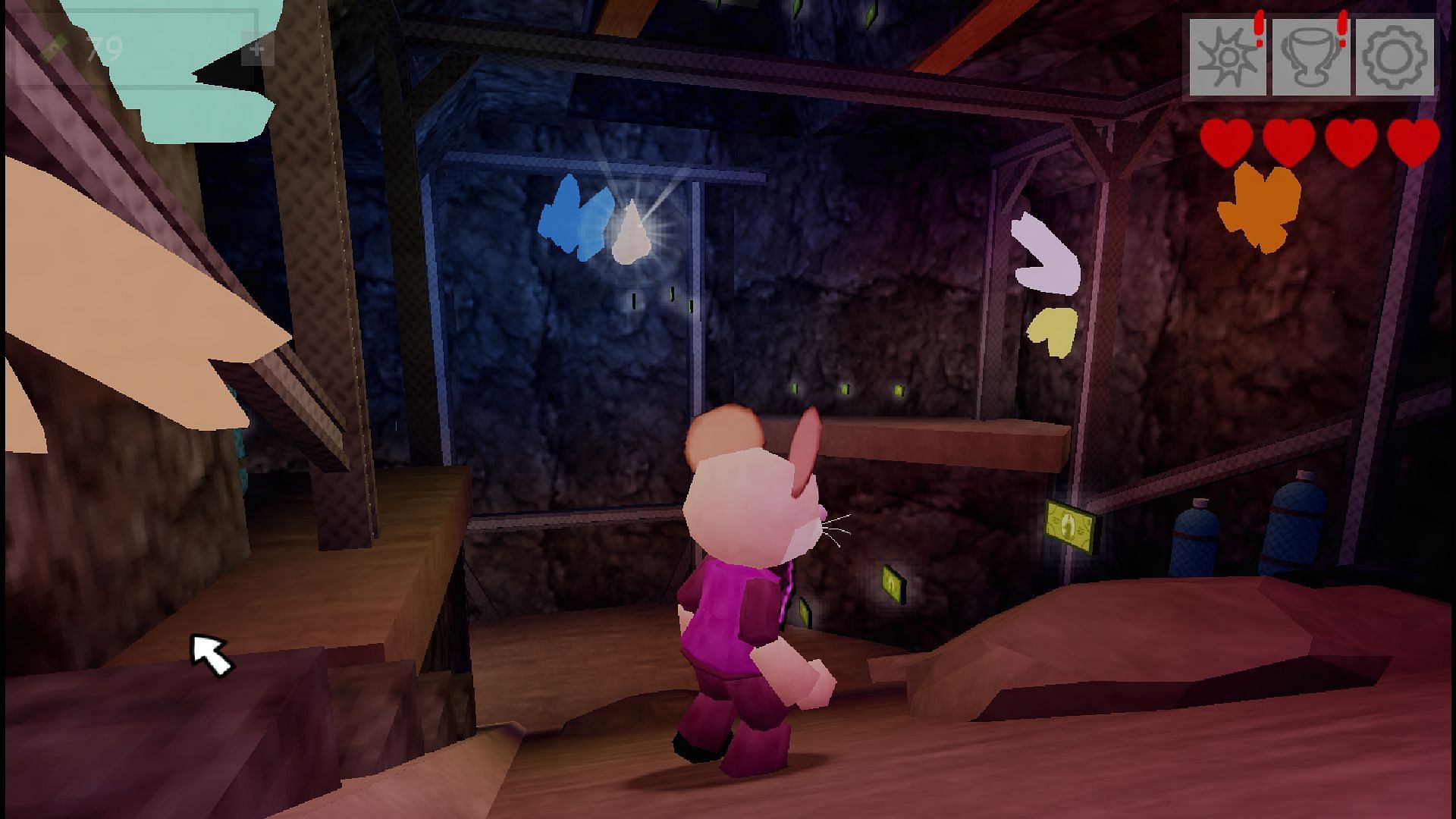 Teleport and other buttons on the top-right corner